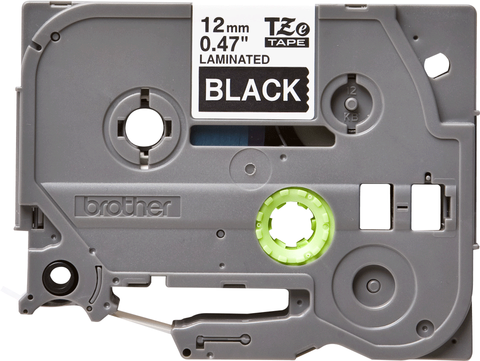 Brother TZe-335 original etikettape  – svart på vit, 12 mm bred 2
